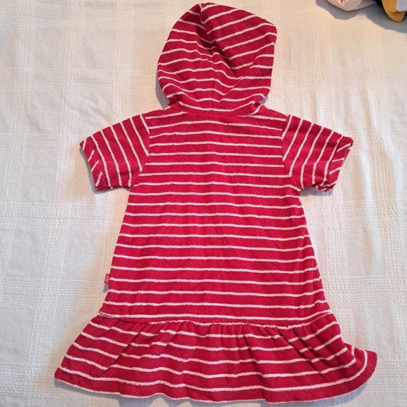 Souris Mini girls 18 months red & white striped swim cover up, New - Picture 5 of 5